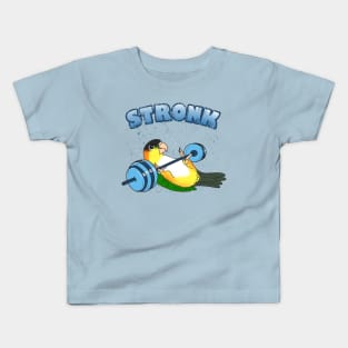 Stronk Black headed caique Fitness Parrot Workout Kids T-Shirt